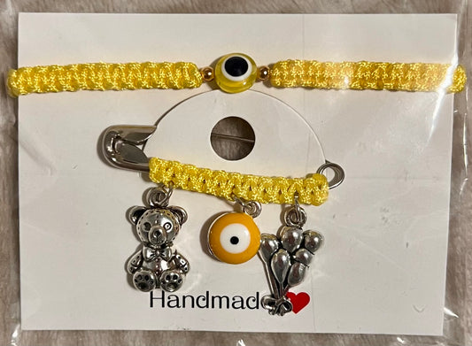 Pulsera de bebé y Broche de Protección 🧷 Amarillo 💛