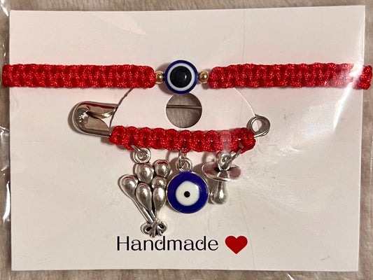 Pulsera de bebé y Broche de Protección 🧷 Rojo ❤️