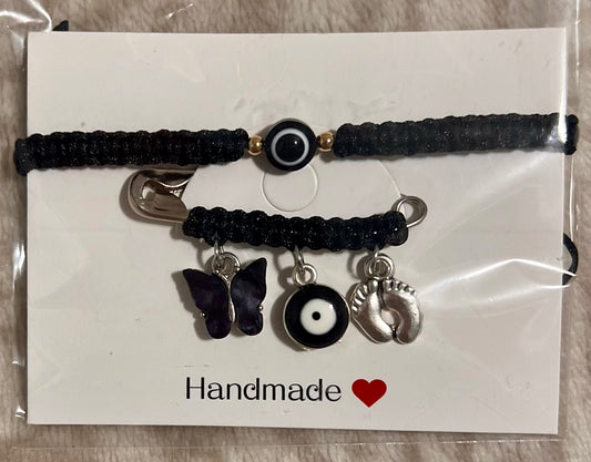 Pulsera de bebé y Broche de Protección 🧷 Negro🖤